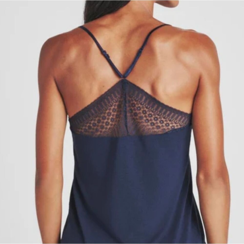 LYR by Splendid Everywhere Lace Trim Racerback Camisole Tank Top, Size S